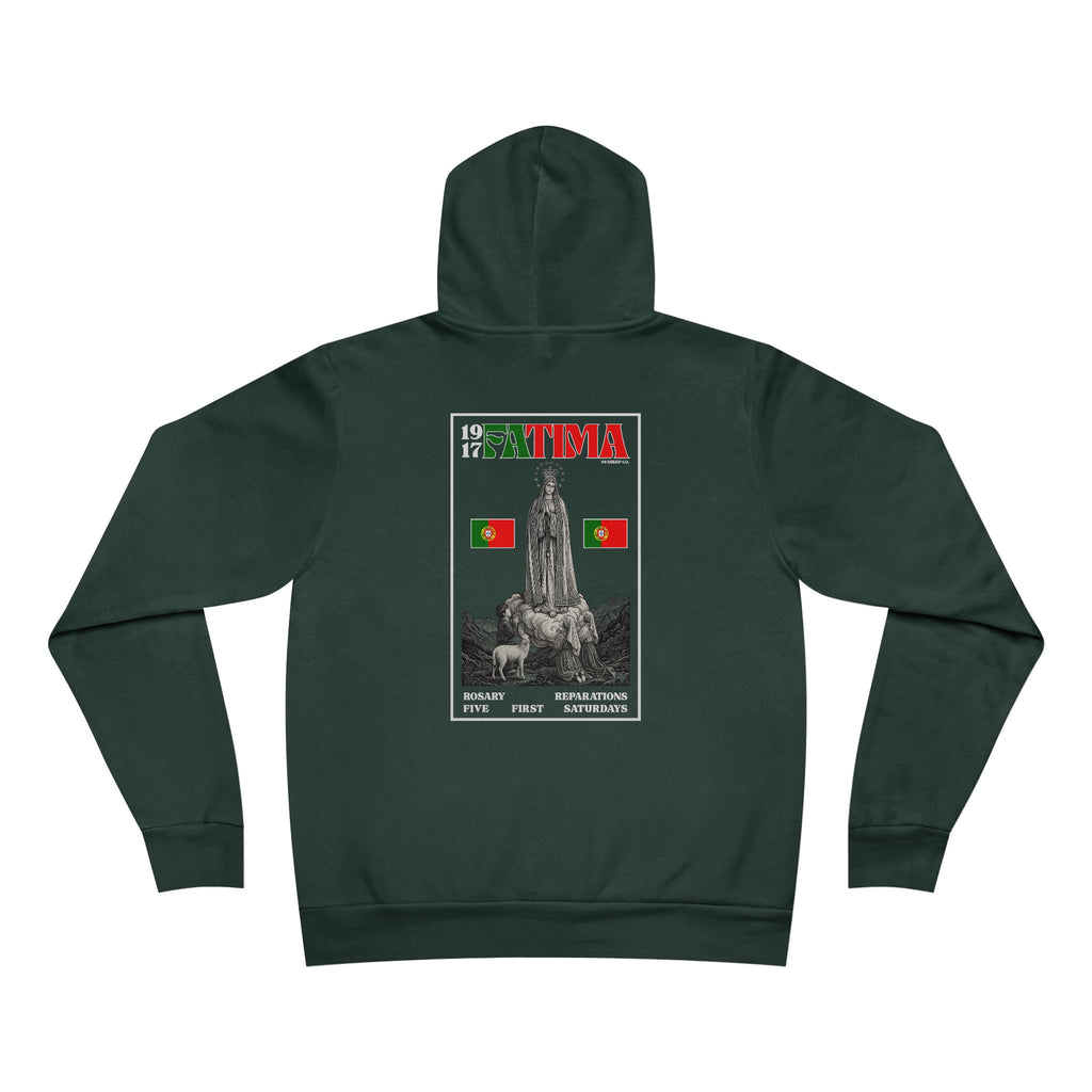Our Lady of Fátima Catholic Hoodie · Portugal Soccer · Premium Marian Devotion Apparel · Made in USA · 100% Profits Donated · 2026
