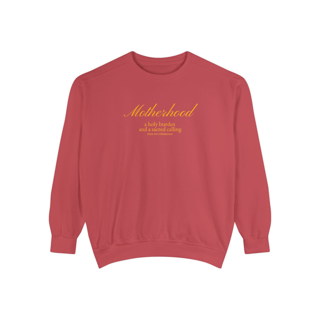 Motherhood | Our Lady of Sorrows - Premium Catholic Garment Dyed Sweatshirt