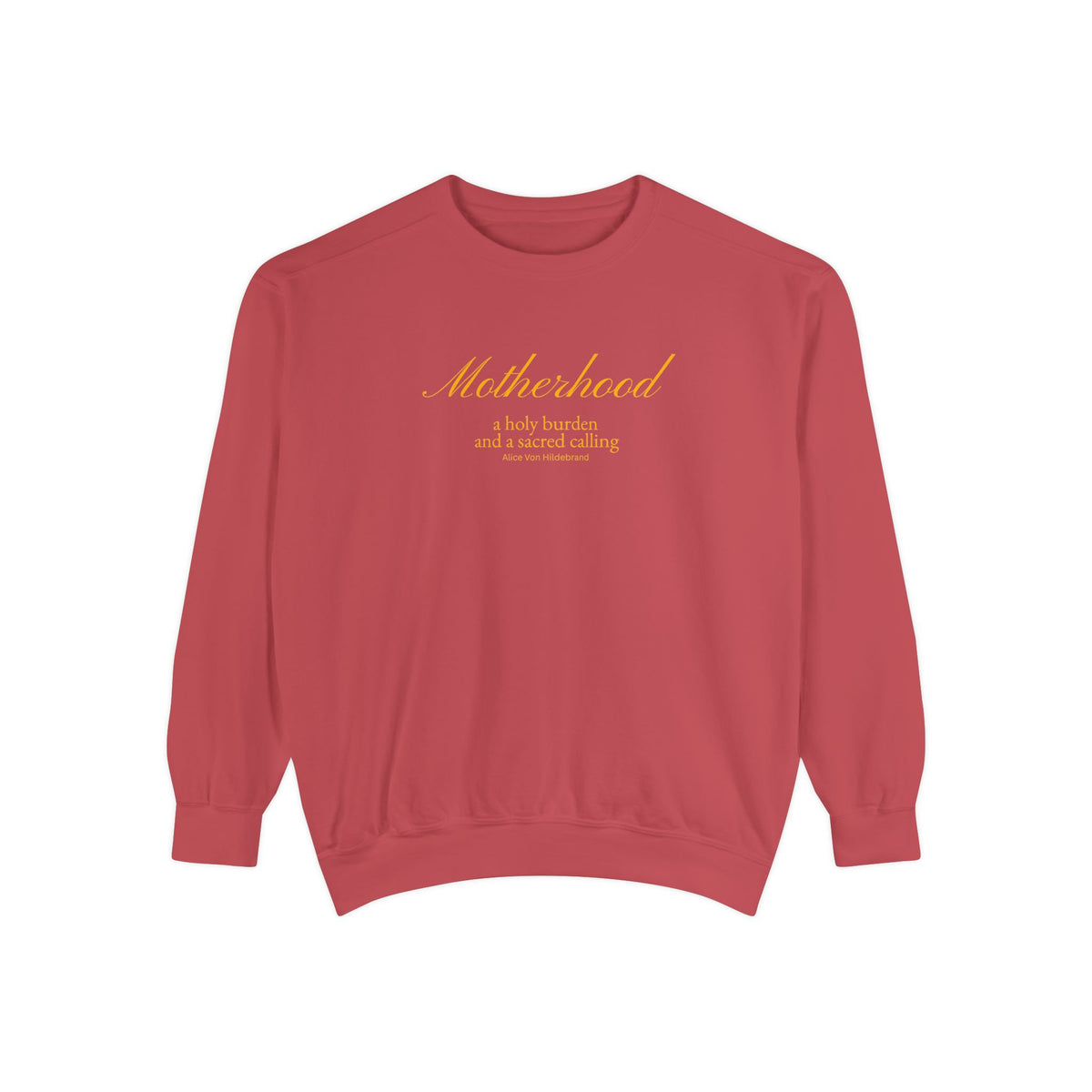 Motherhood | Our Lady of Sorrows - Premium Catholic Garment Dyed Sweatshirt
