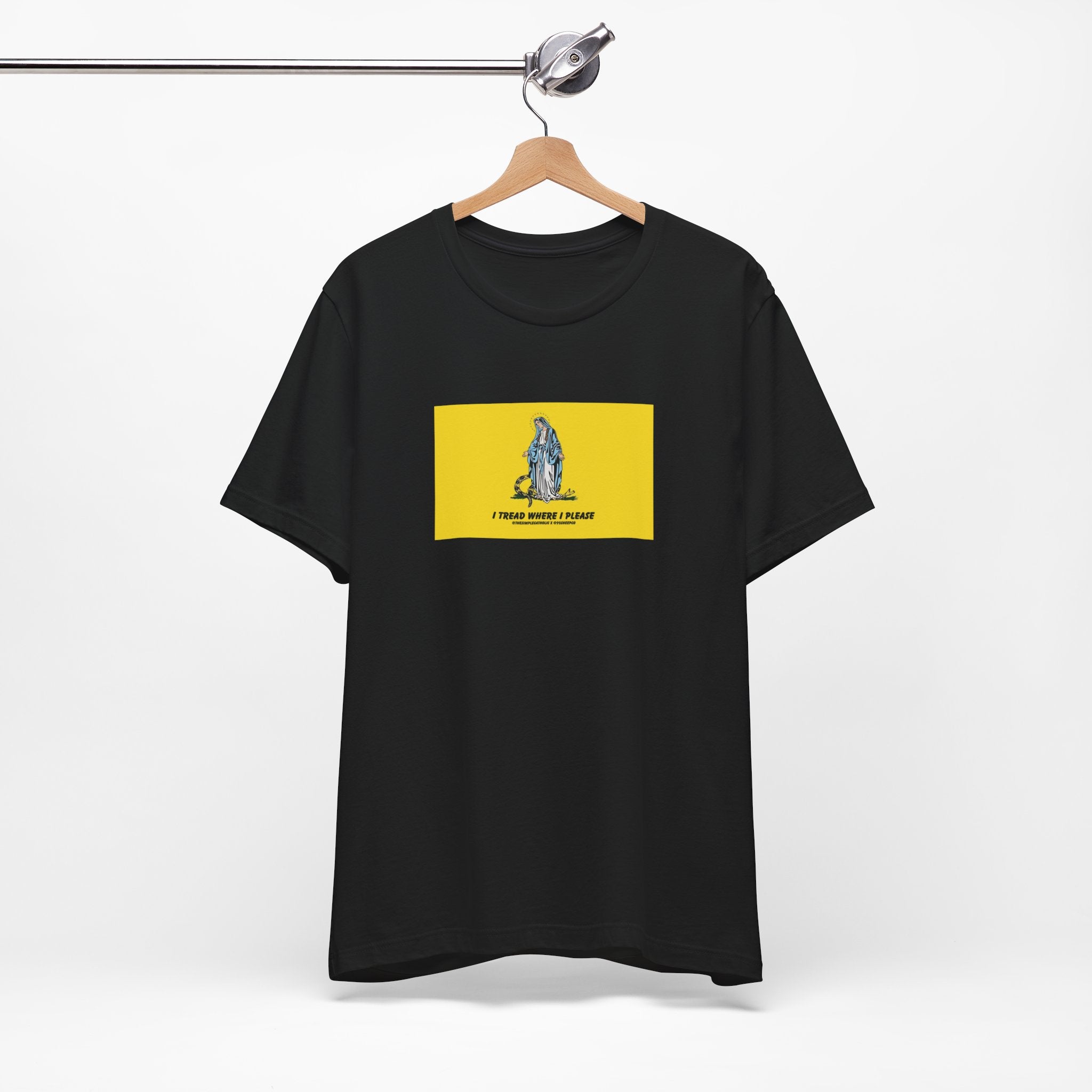 Mary - I tread where I please (@TheSimpleCatholic) - Premium Unisex Novelty Tee