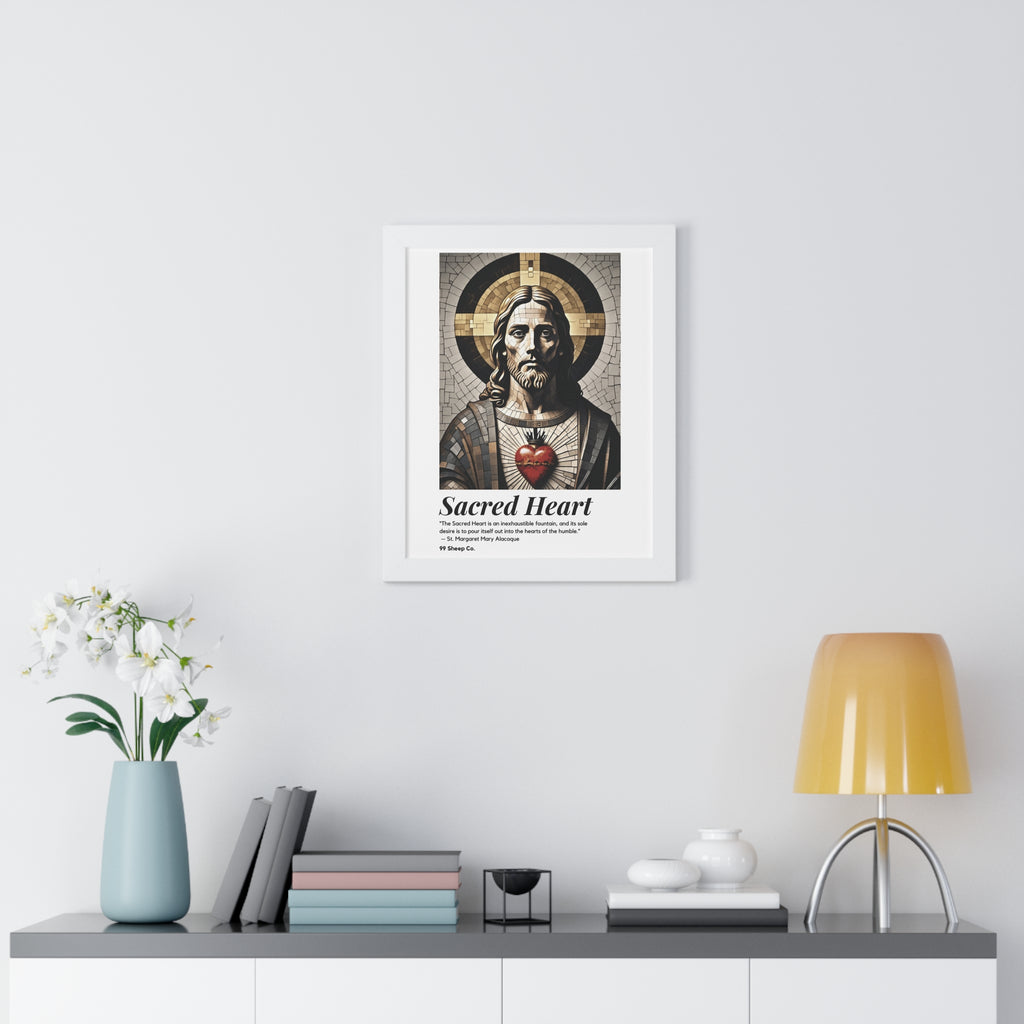 Sacred Heart of Jesus Vertical Mosaic Poster | Religious Wall Art, Home Decor, Christian Gift, Artwork