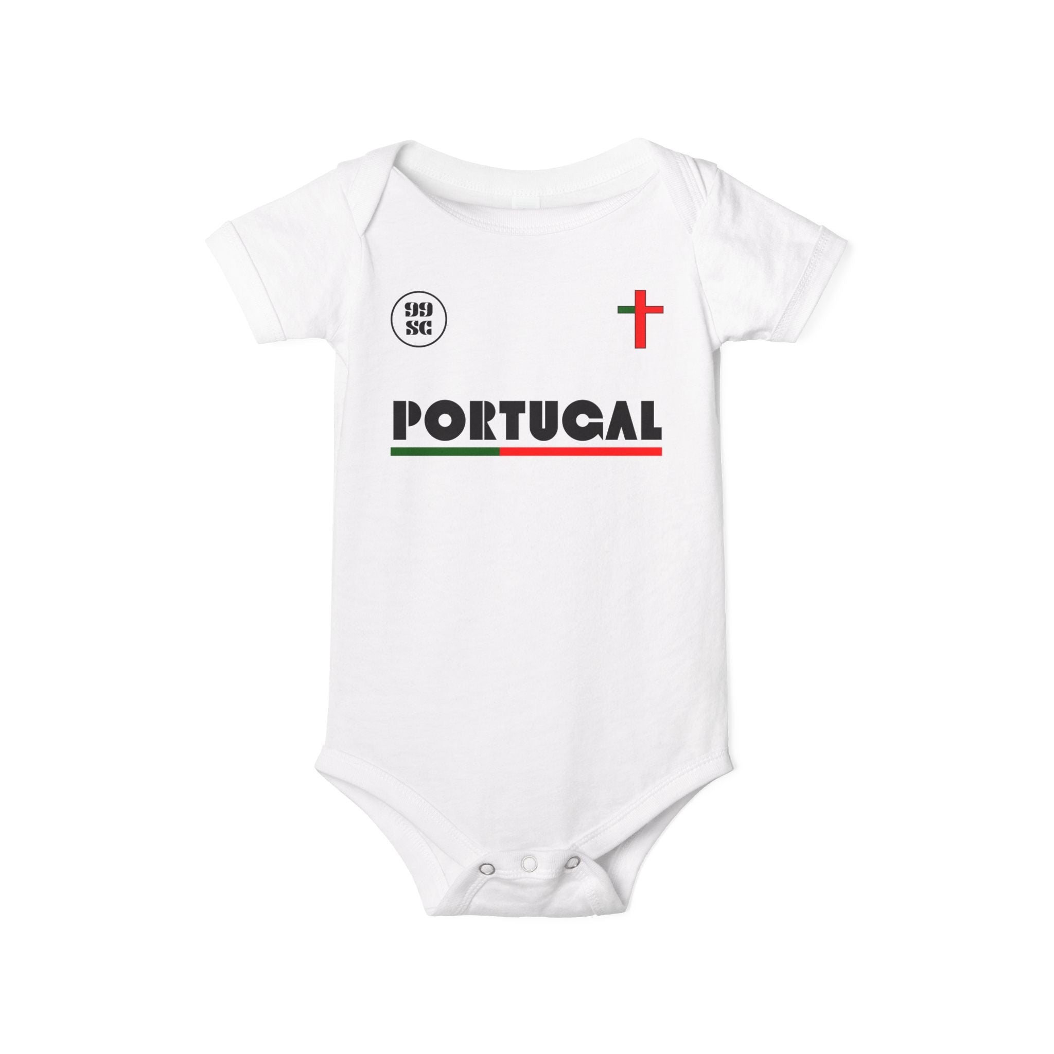 Our Lady of Fátima Catholic Onesie · Portugal Soccer · Premium Unisex Marian Devotion Apparel · Made in USA · 100% Profits Donated · 2026