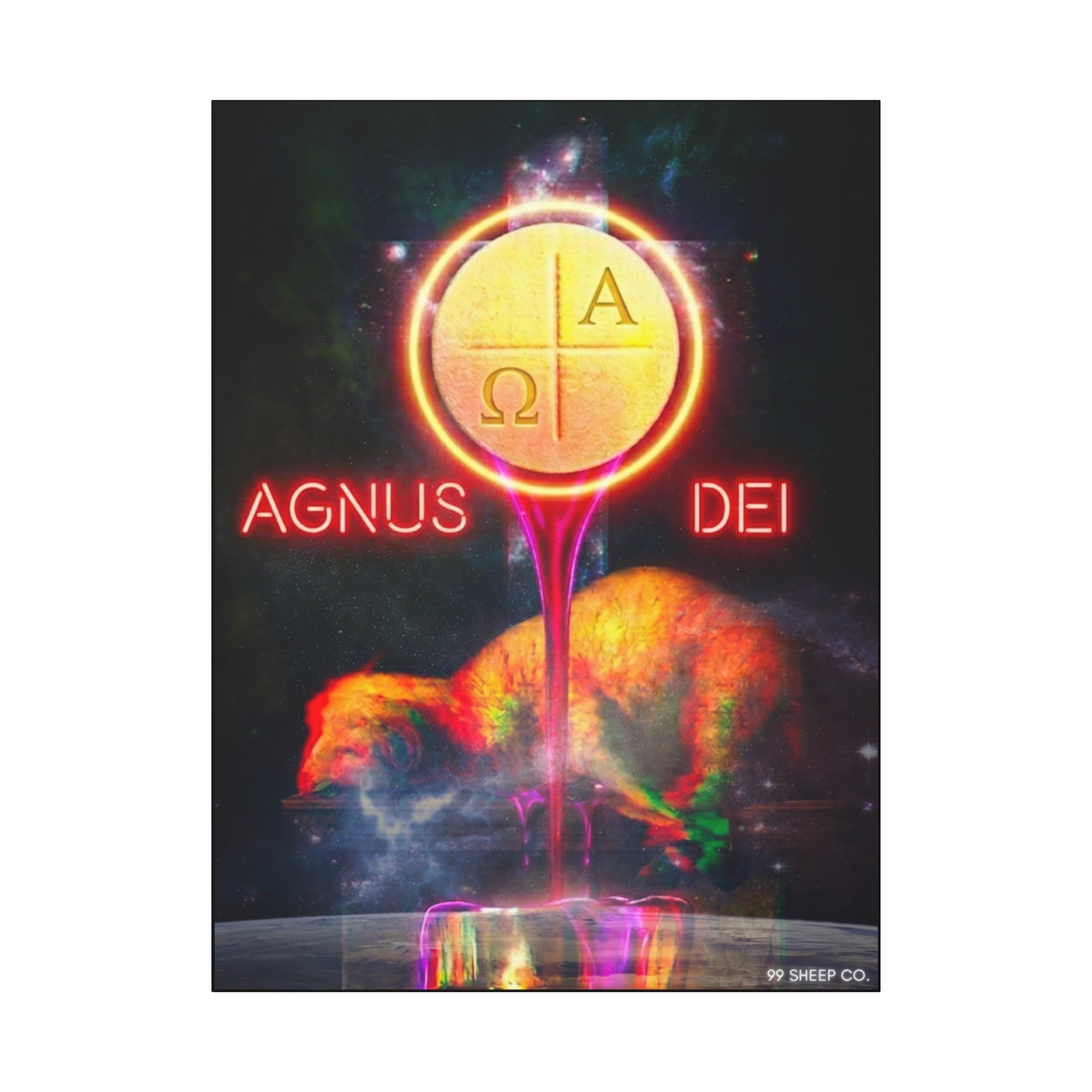 Mystical Edition – 'Body, Blood, Soul & Divinity' – Eucharist Lamb of God Matte Canvas Art