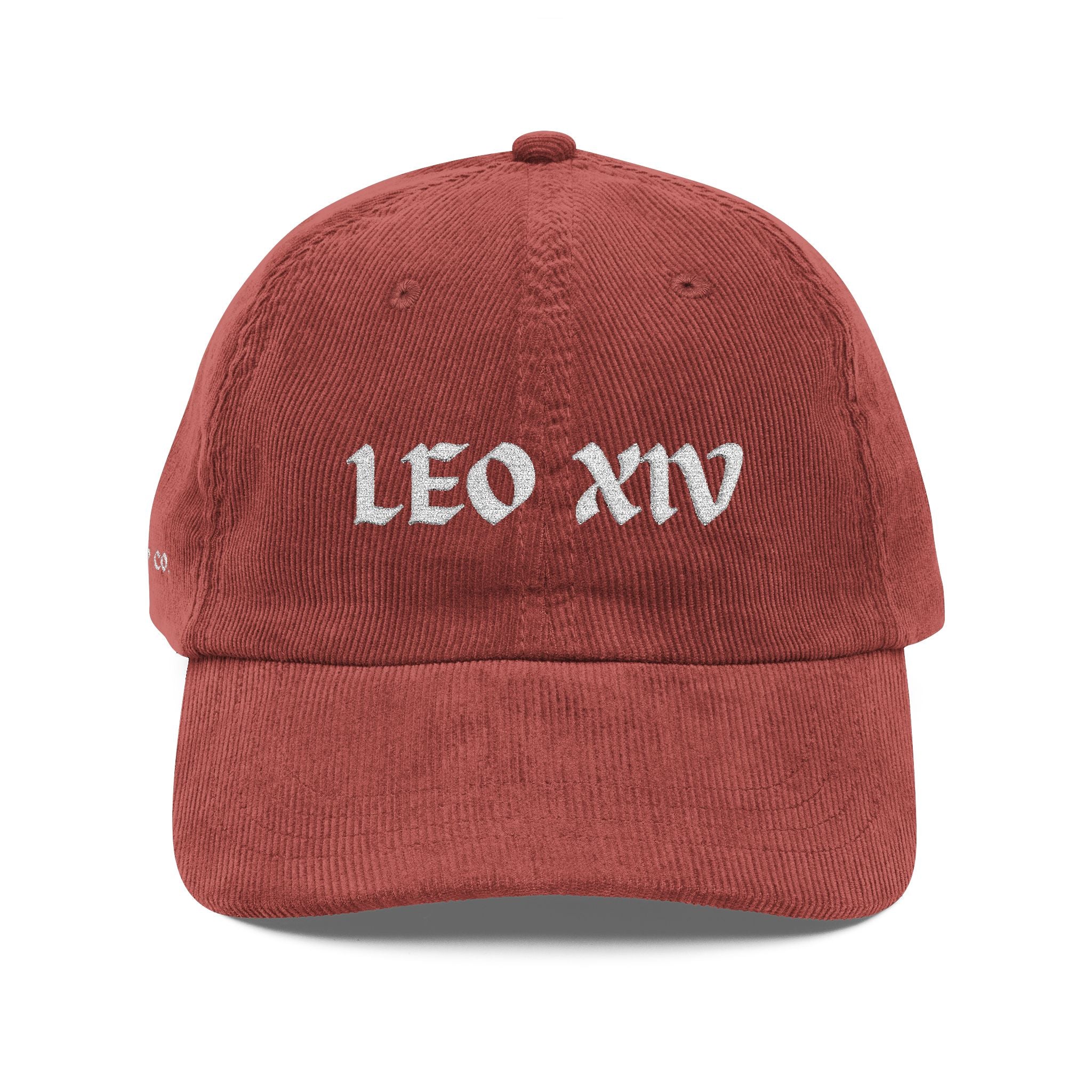 LEO XIV Vintage Embroidery Corduroy Cap