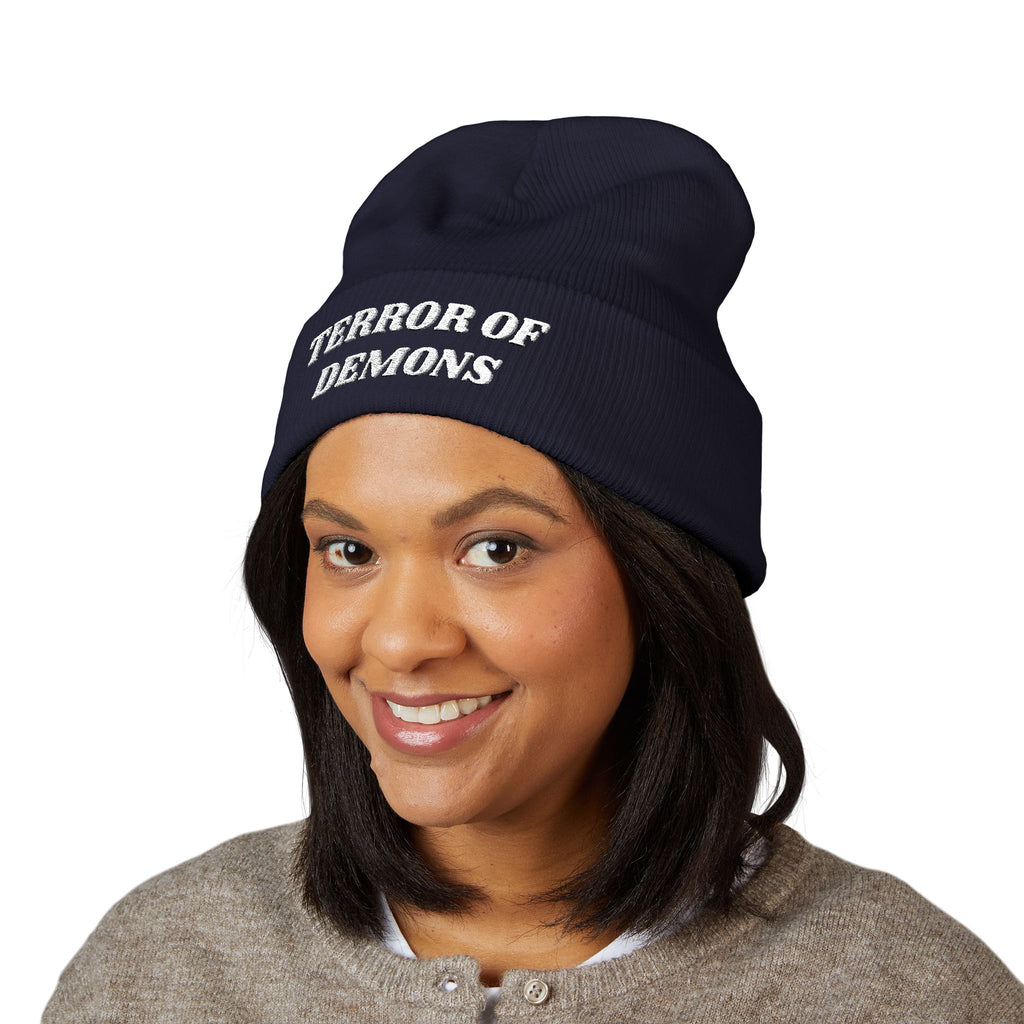 Terror of Demons Embroidered Cuffed Beanie Unisex