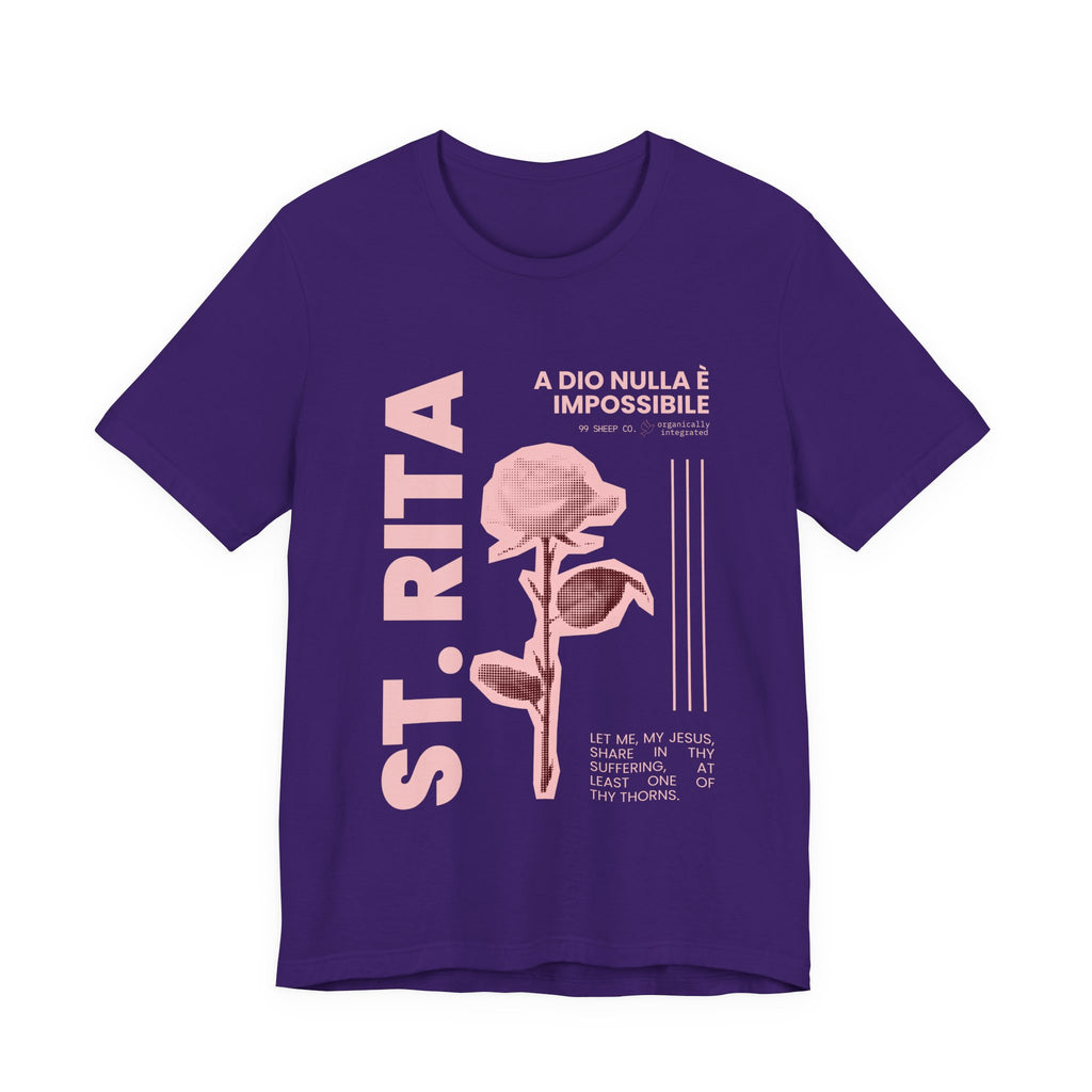 St. Rita of Cascia Women's Tee — "Nothing Is Impossible With God"