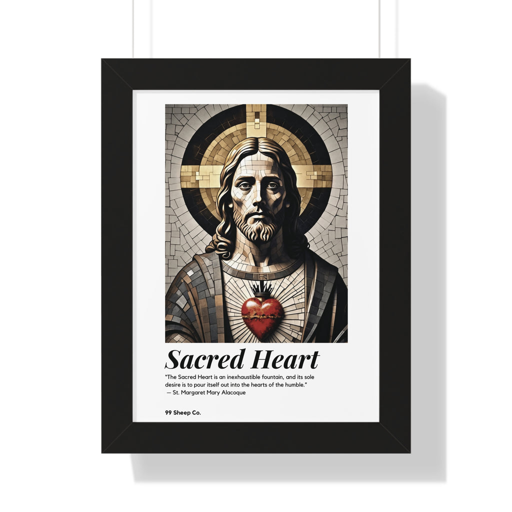 Sacred Heart of Jesus Vertical Mosaic Poster | Religious Wall Art, Home Decor, Christian Gift, Artwork