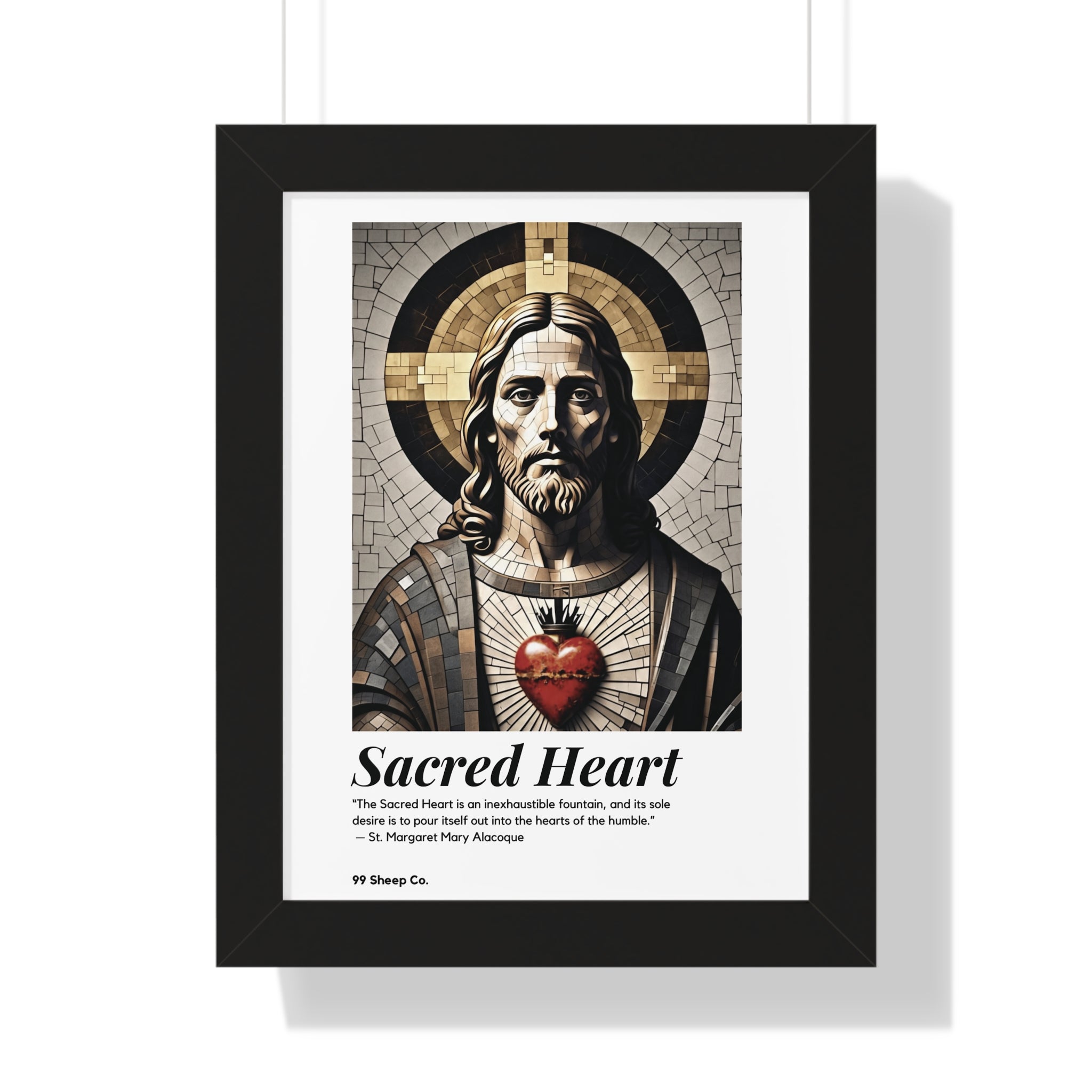 Sacred Heart of Jesus Vertical Mosaic Poster | Religious Wall Art, Home Decor, Christian Gift, Artwork