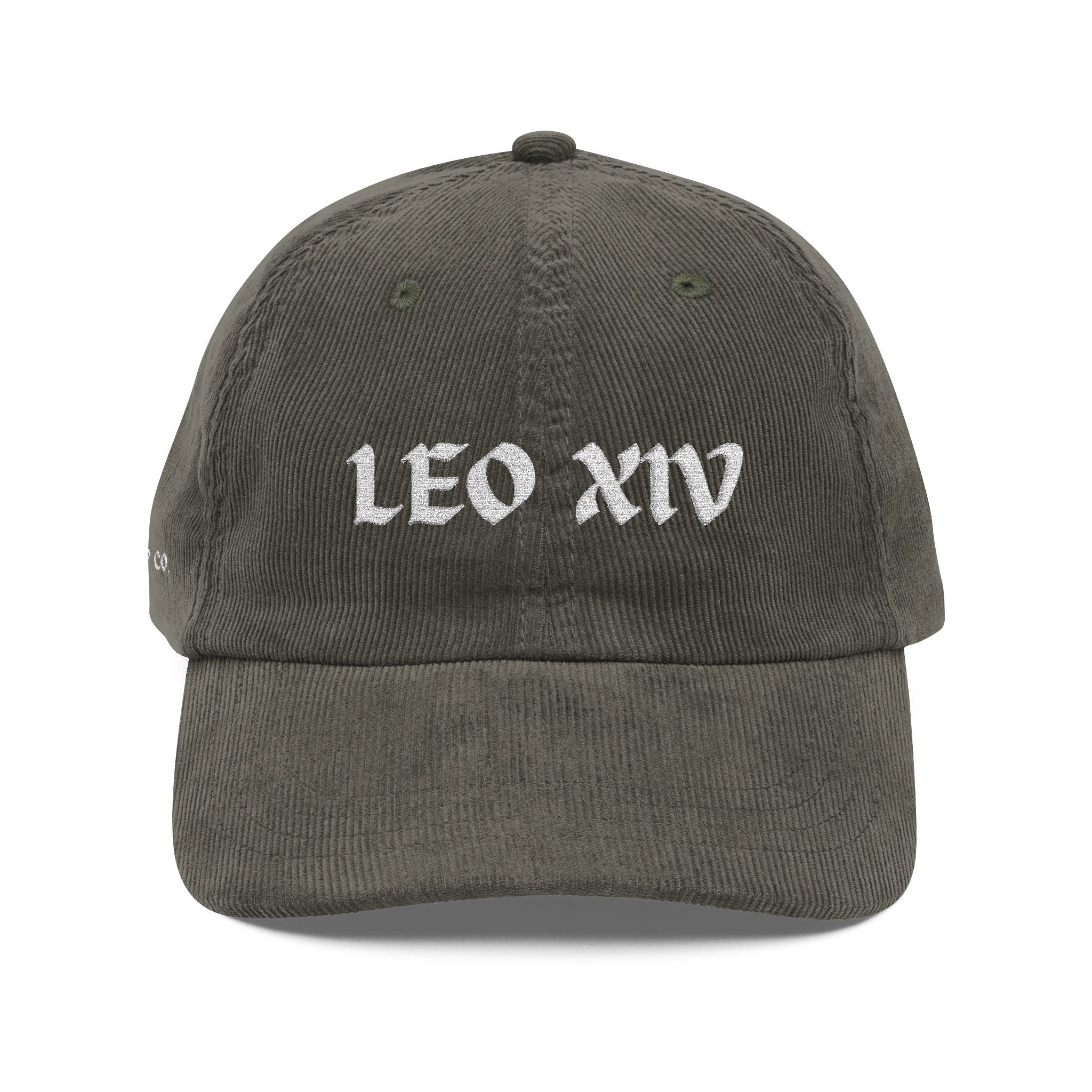 LEO XIV Vintage Embroidery Corduroy Cap