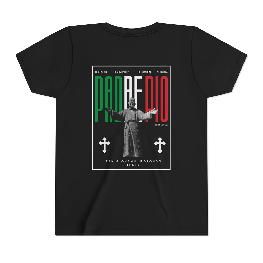 Padre Pio × Italy — "Pray, Hope, Don't Worry" Youth Tee | Saints of the Pitch