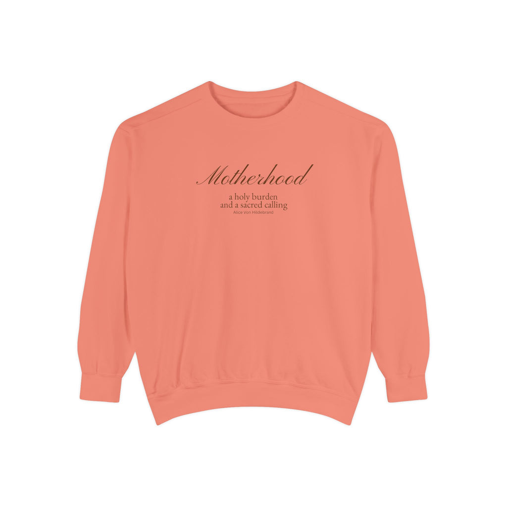 Motherhood | Our Lady of Sorrows - Premium Catholic Garment Dyed Sweatshirt