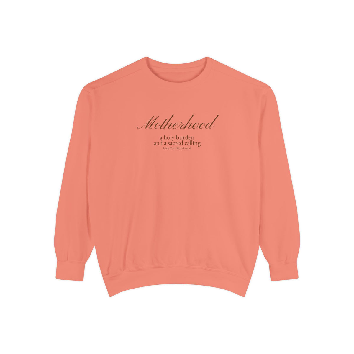 Motherhood | Our Lady of Sorrows - Premium Catholic Garment Dyed Sweatshirt