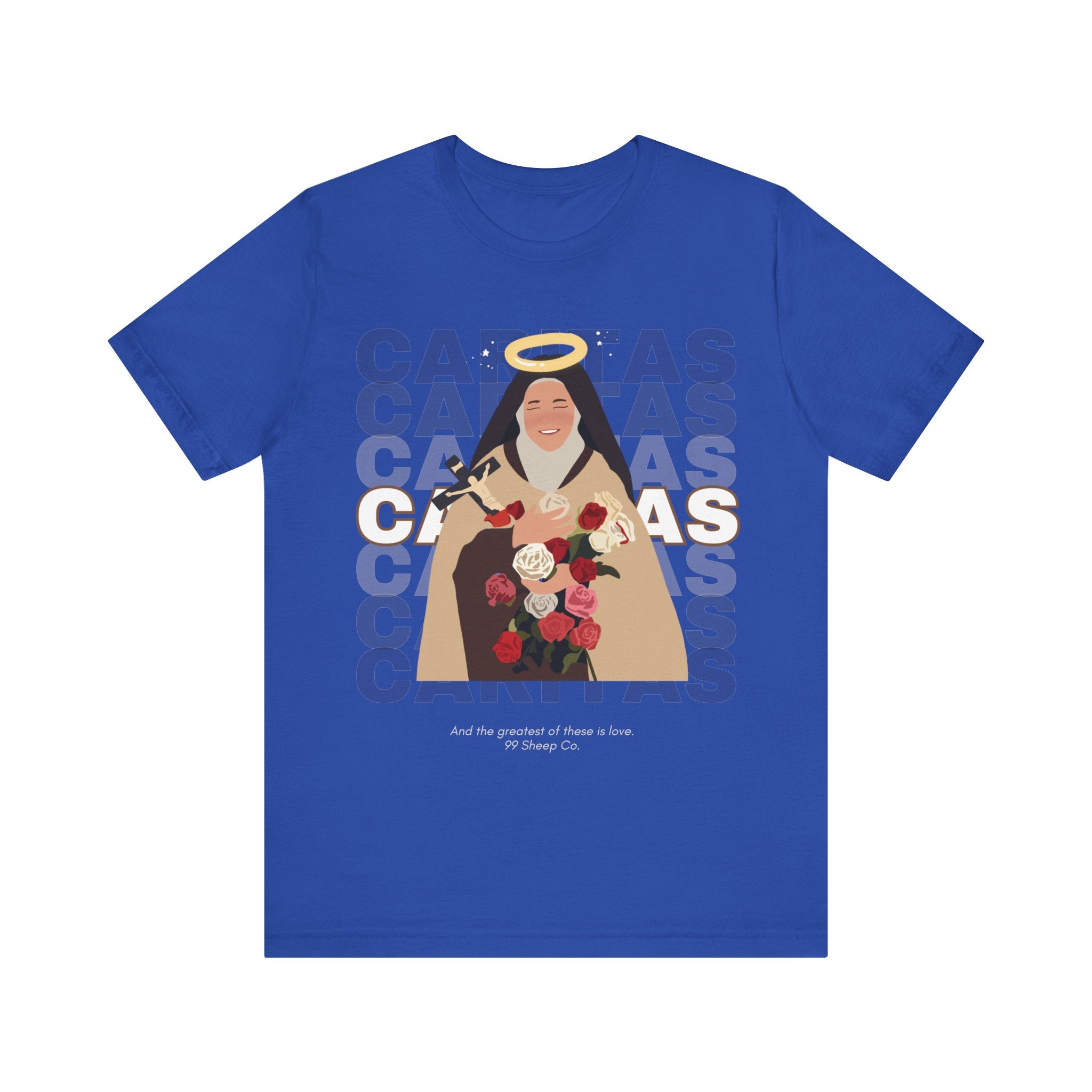Caritas - St. Therese of Lisieux - 99 Sheep Signature Collection - Premium Unisex Adult Tee Shirt