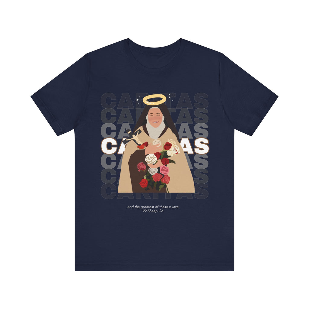 Caritas - St. Therese of Lisieux - 99 Sheep Signature Collection - Premium Unisex Adult Tee Shirt