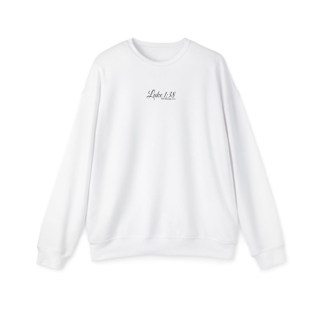 Behold the Handmaid of the Lord - Premium Women's Sweatshirt - 99 Sheep Signature Collection