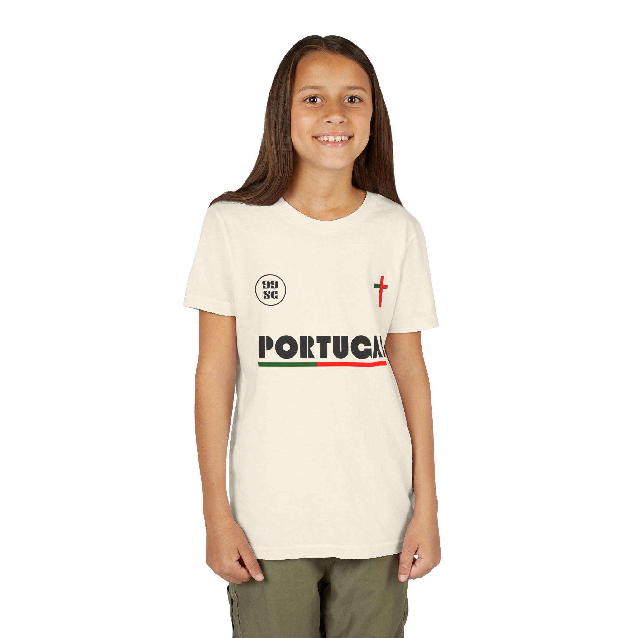 Our Lady of Fátima Catholic T-Shirt · Portugal Soccer Youth Tee · Unisex Marian Devotion Apparel · Made in USA · 100% Profits Donated · 2026