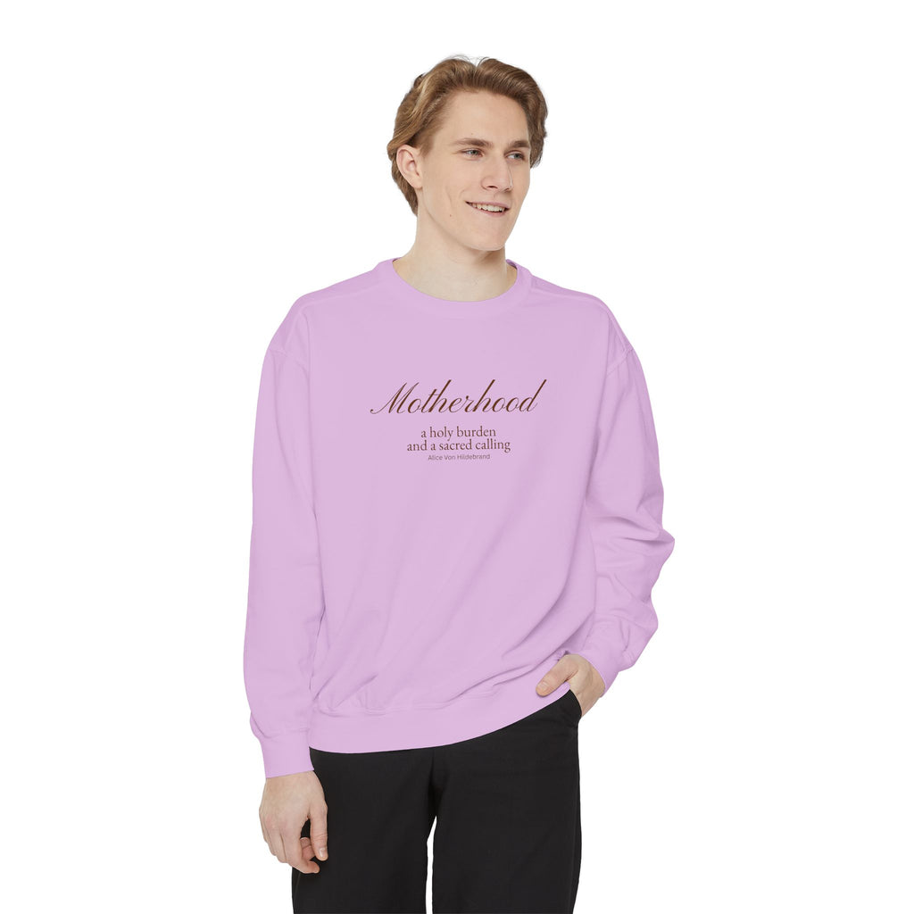 Motherhood | Our Lady of Sorrows - Premium Catholic Garment Dyed Sweatshirt