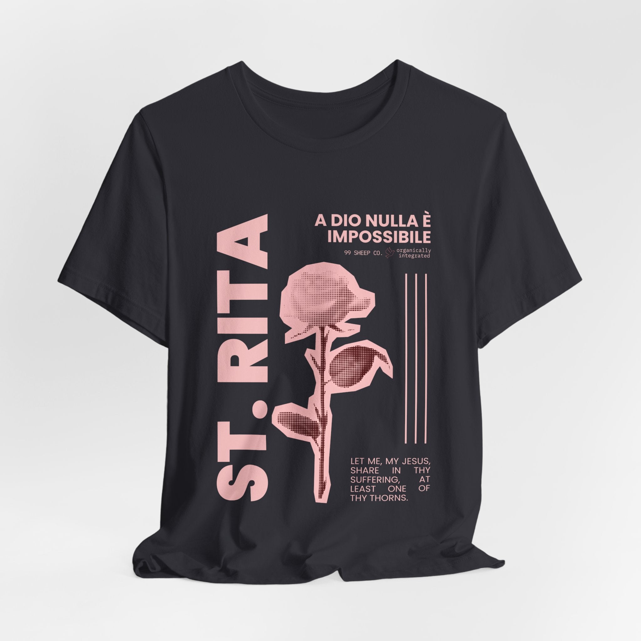 St. Rita of Cascia Women's Tee — "Nothing Is Impossible With God"