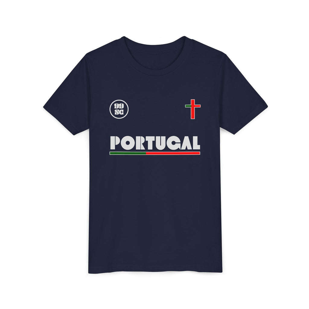 Our Lady of Fátima Catholic T-Shirt · Portugal Soccer Youth Tee · Unisex Marian Devotion Apparel · Made in USA · 100% Profits Donated · 2026
