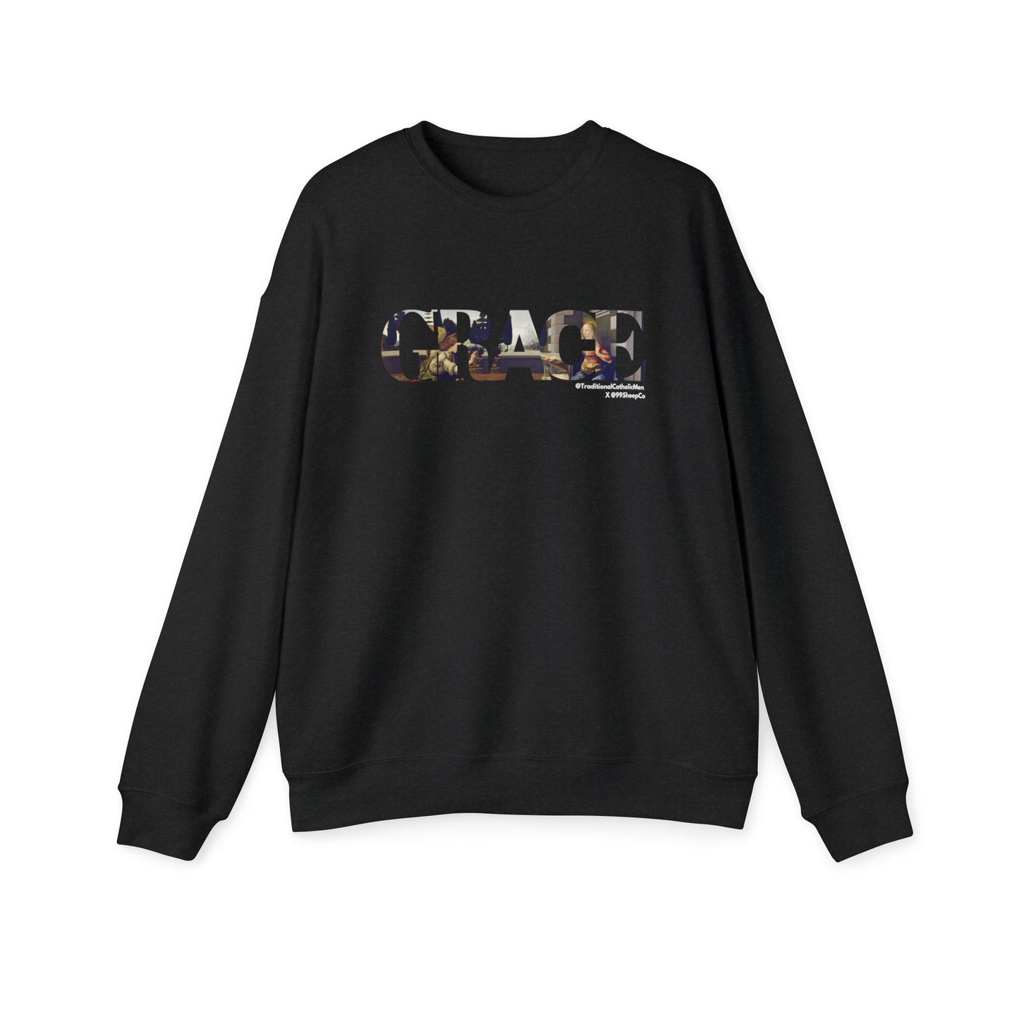 Grace - The Annunciation - Premium Unisex Drop Shoulder Sweatshirt