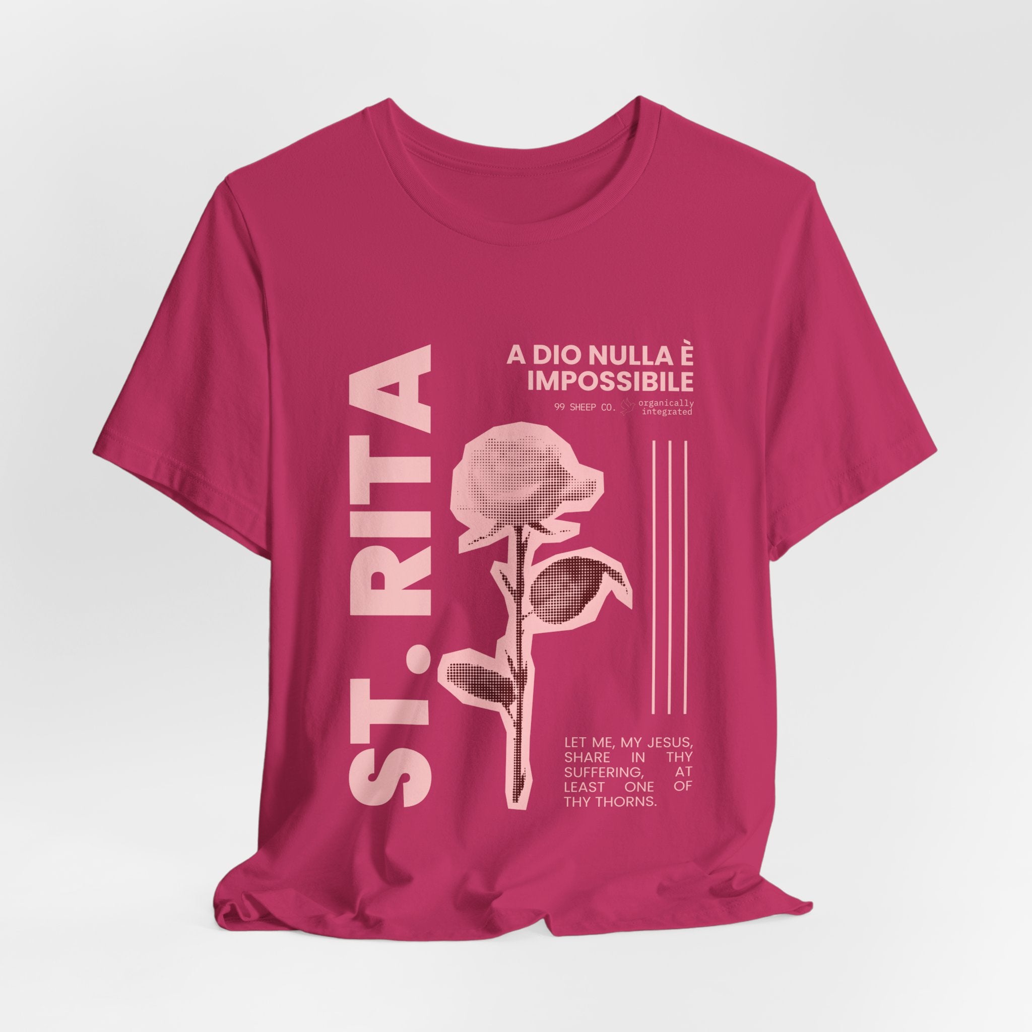 St. Rita of Cascia Women's Tee — "Nothing Is Impossible With God"