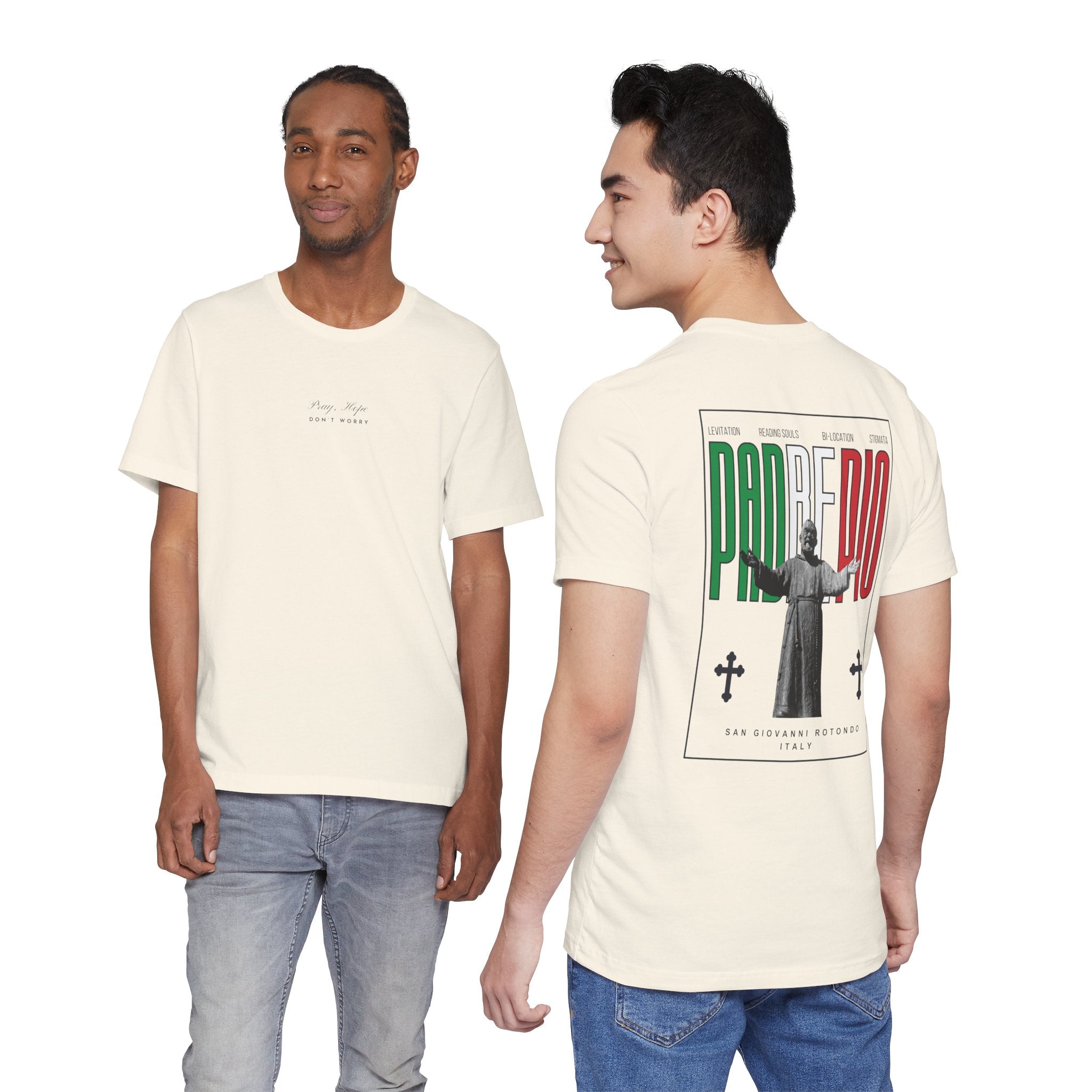 Padre Pio × Italy — "Pray, Hope, Don't Worry" Tee | Saints of the Pitch