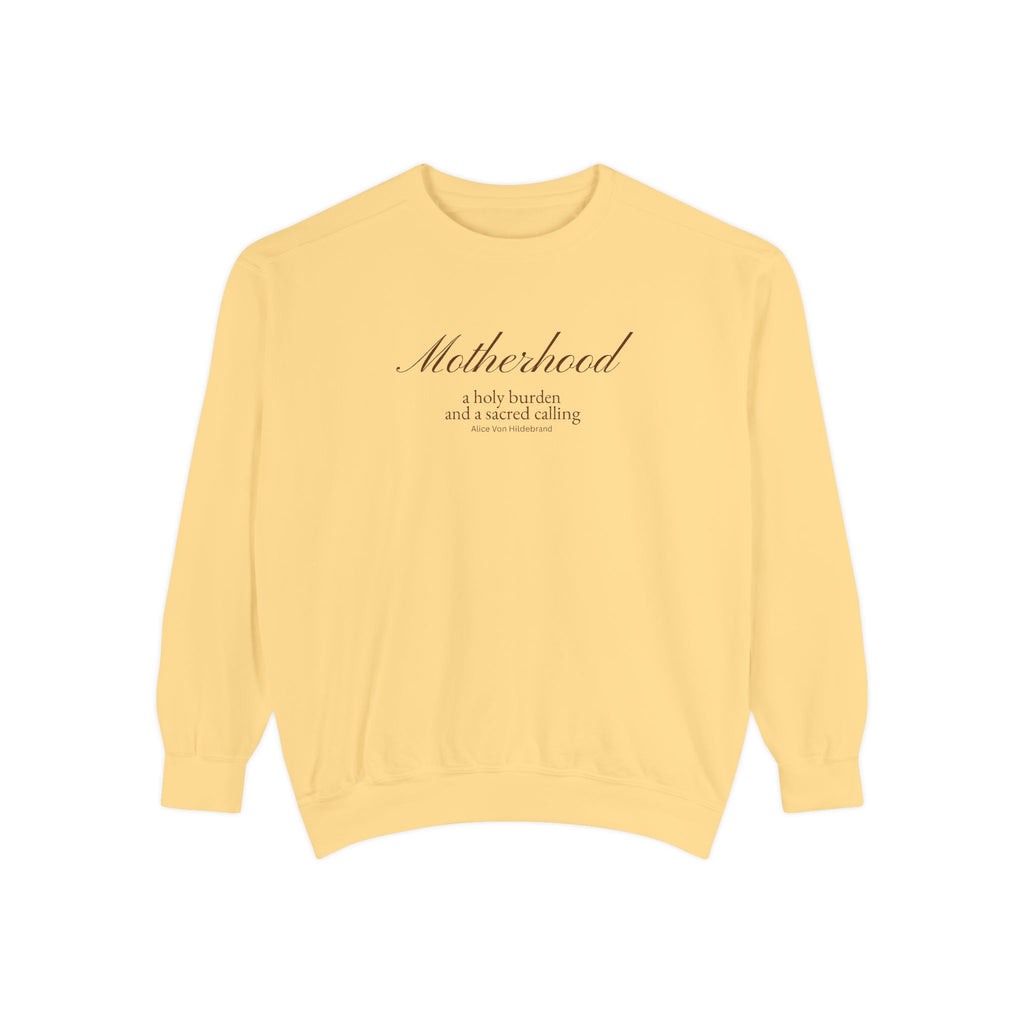 Motherhood | Our Lady of Sorrows - Premium Catholic Garment Dyed Sweatshirt
