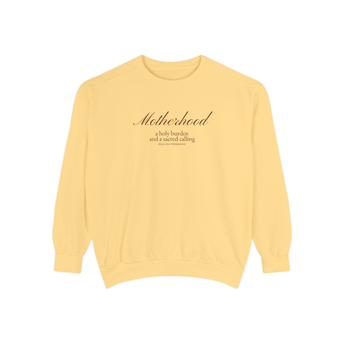 Motherhood | Our Lady of Sorrows - Premium Catholic Garment Dyed Sweatshirt
