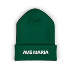 Ave Maria Embroidered Cuffed Beanie Unisex