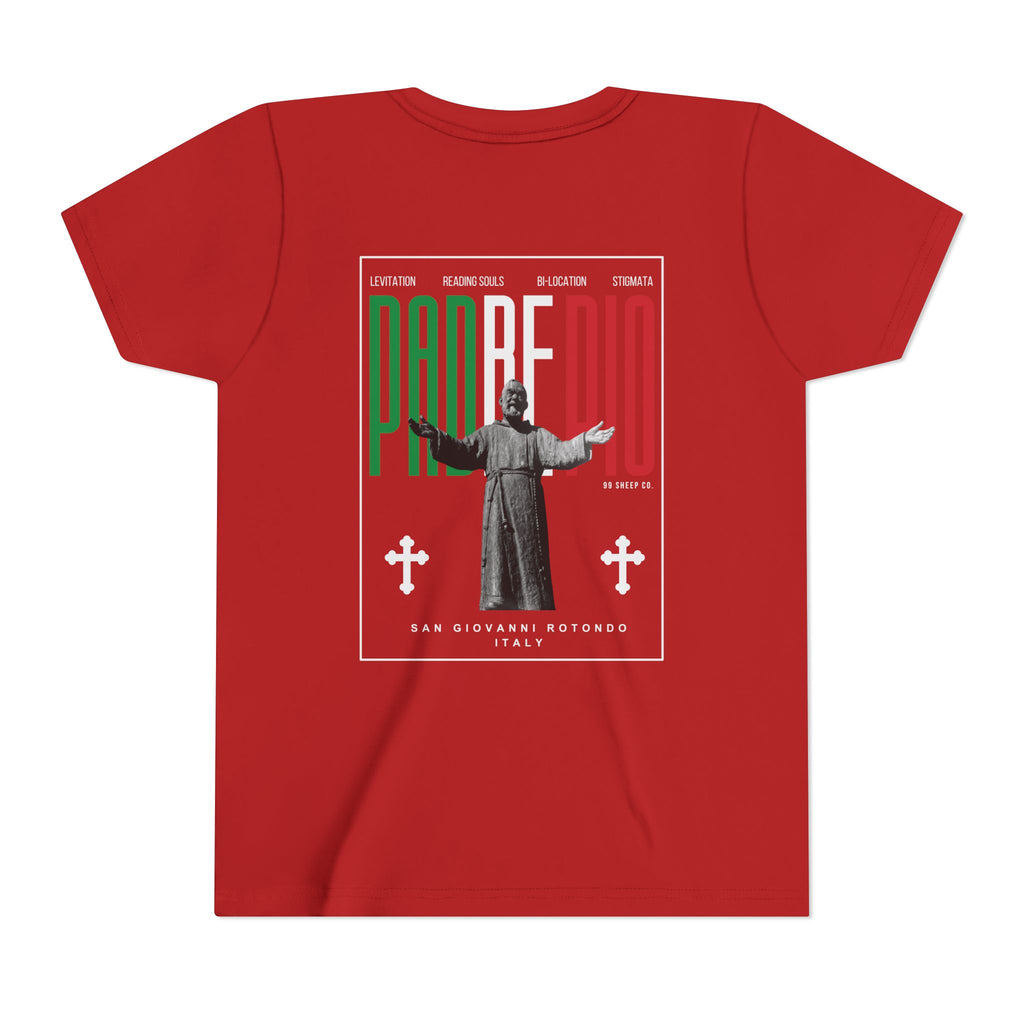 Padre Pio × Italy — "Pray, Hope, Don't Worry" Youth Tee | Saints of the Pitch