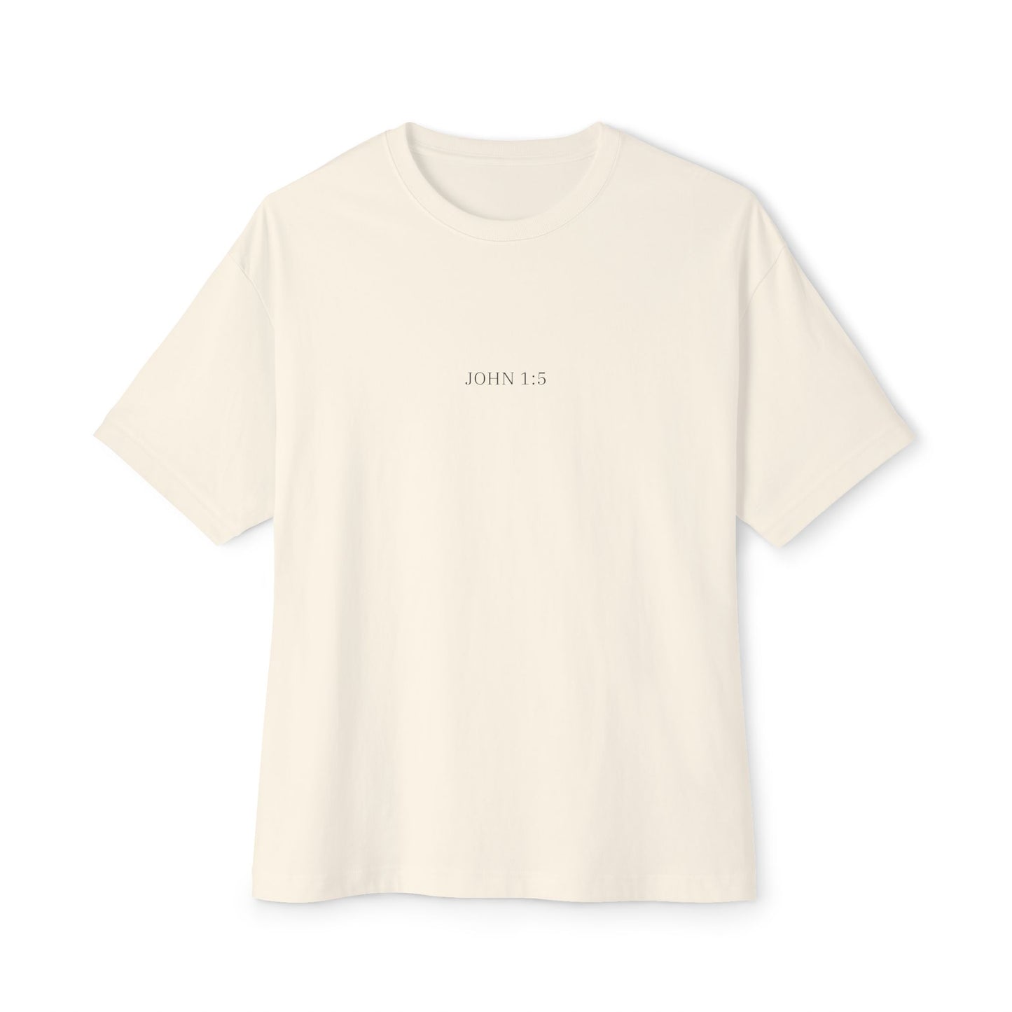 John 1:5 (Minimalist) - Unisex Oversized Boxy Tee