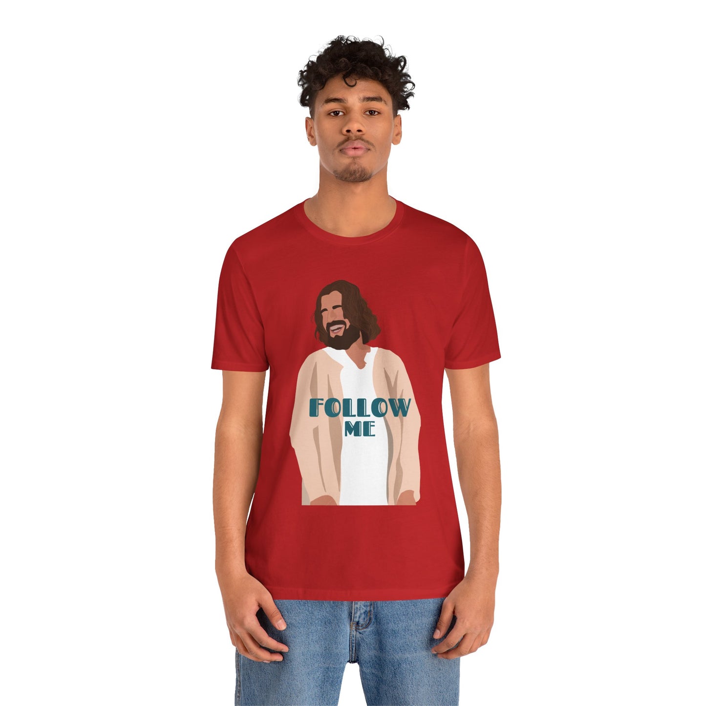 Jesus - Follow Me - 99 Sheep Signature Collection - Premium Unisex Adult Tee Shirt