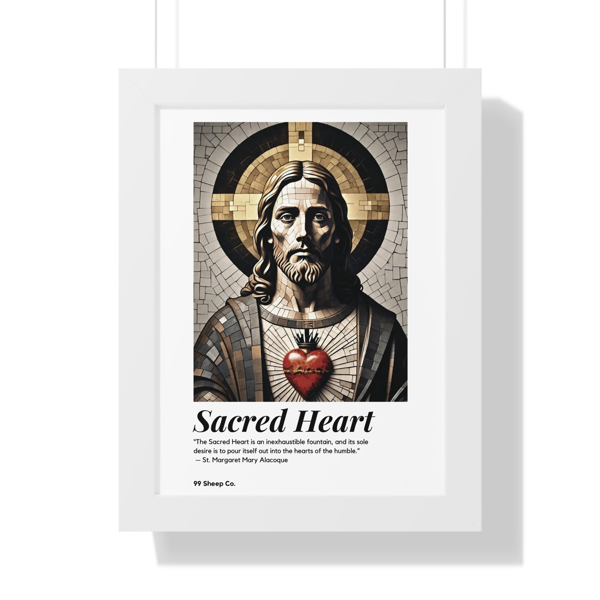 Sacred Heart of Jesus Vertical Mosaic Poster | Religious Wall Art, Home Decor, Christian Gift, Artwork