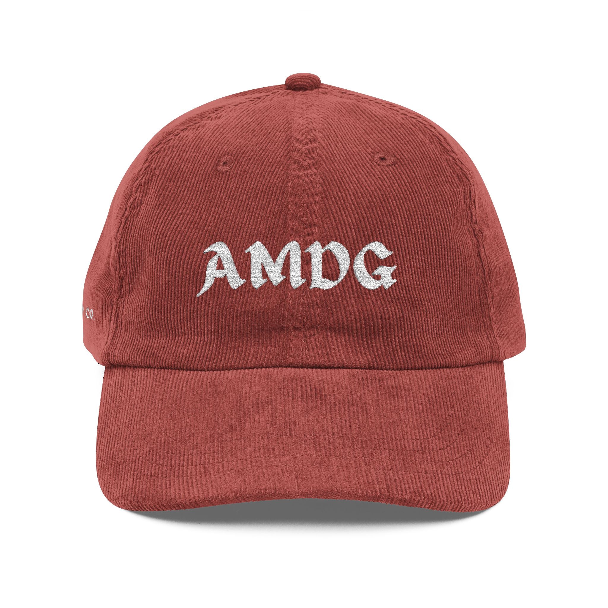 AMDG Vintage Embroidery Corduroy Cap