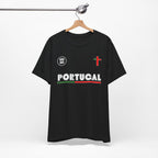 Our Lady of Fátima Catholic T-Shirt · Portugal Soccer Tee · Marian Devotion Apparel · Made in USA · 100% Profits Donated · 2026