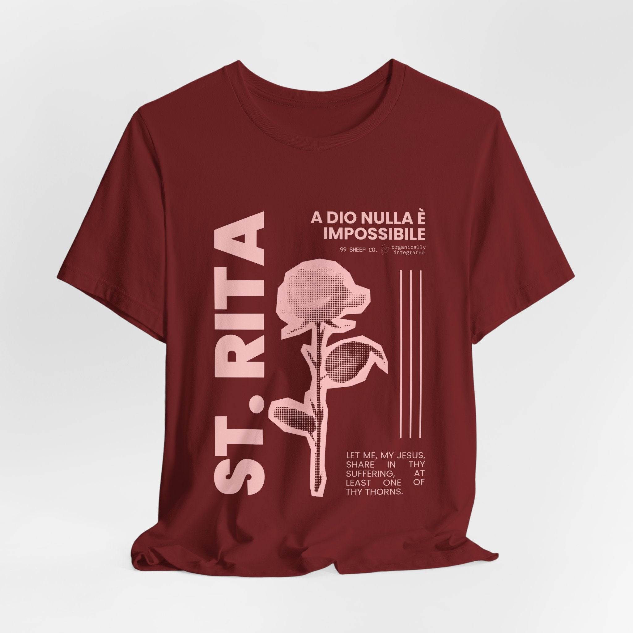 St. Rita of Cascia Women's Tee — "Nothing Is Impossible With God"