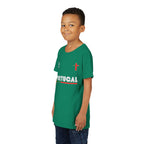 Our Lady of Fátima Catholic T-Shirt · Portugal Soccer Youth Tee · Unisex Marian Devotion Apparel · Made in USA · 100% Profits Donated · 2026