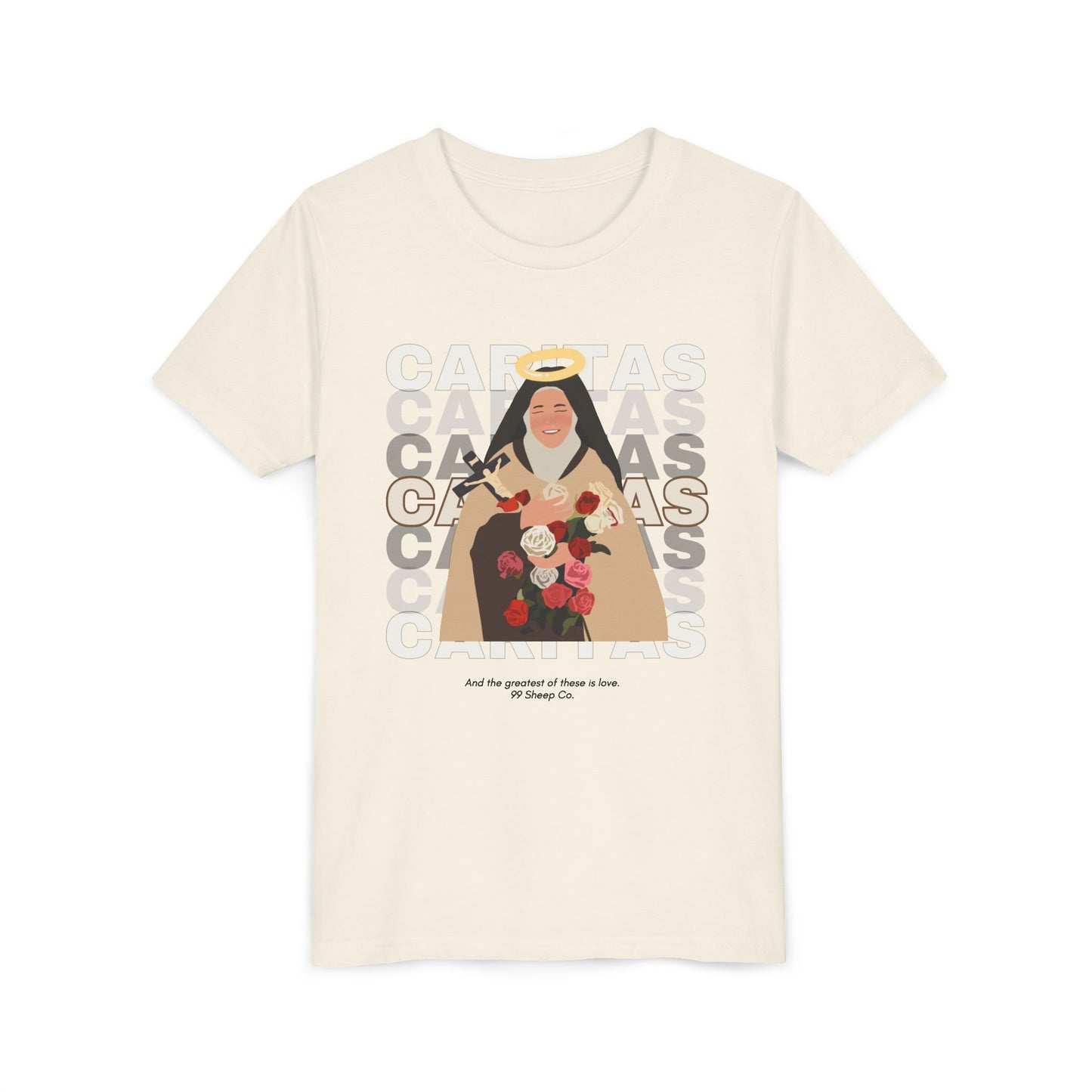 Caritas - St. Therese of Lisieux - 99 Sheep Signature Collection - Premium Unisex Youth Shirt