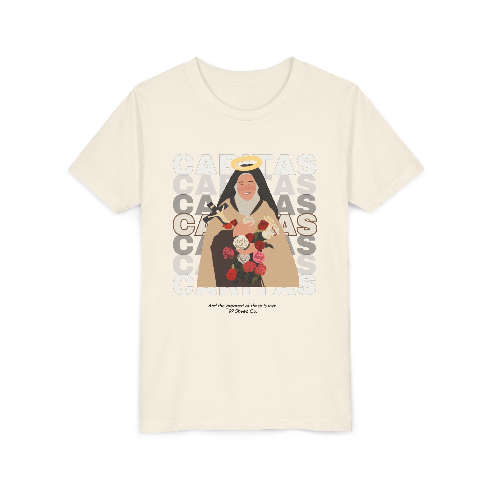 Caritas - St. Therese of Lisieux - 99 Sheep Signature Collection - Premium Unisex Youth Shirt
