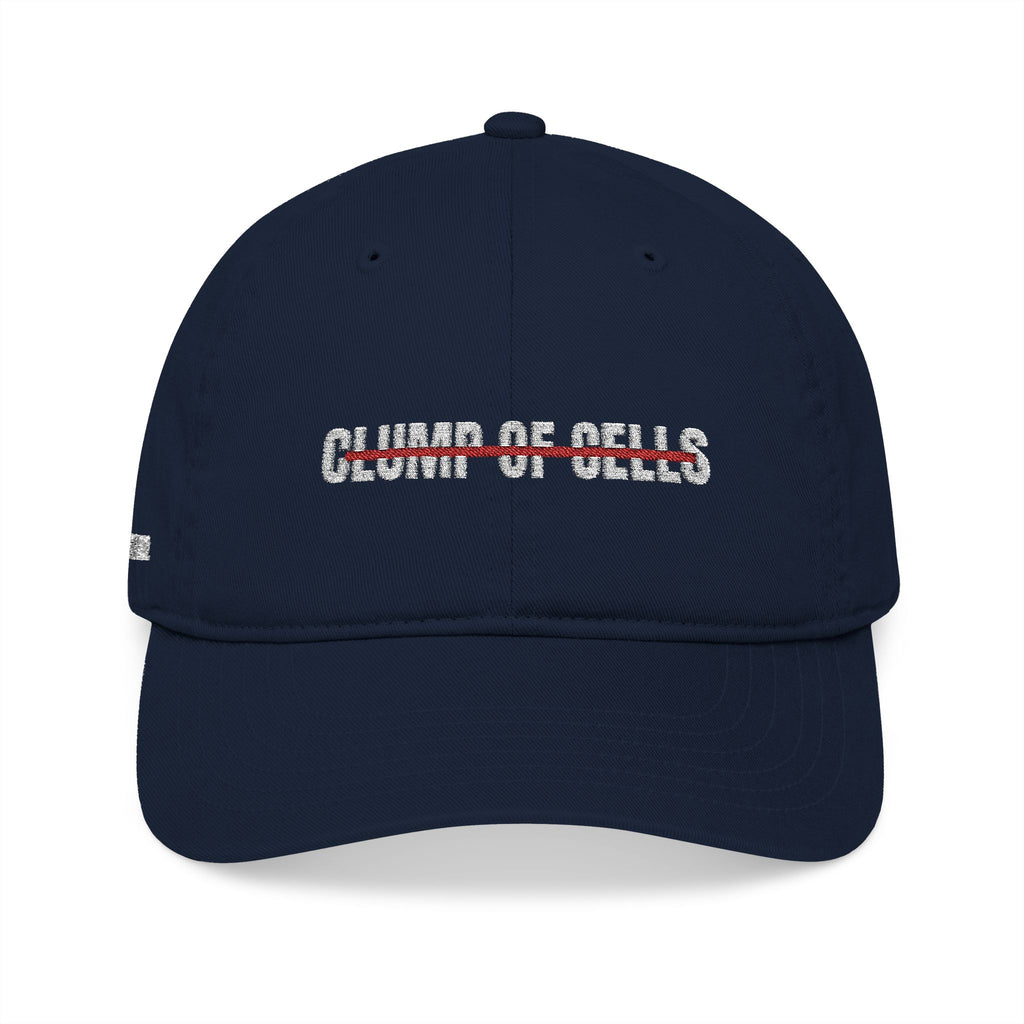 Not Just a Clump of Cells - Pro Life Frenchie Collab - Embroidered Organic Baseball Cap
