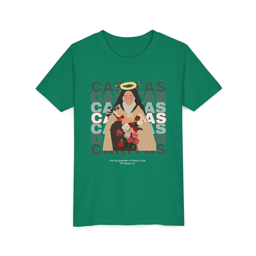 Caritas - St. Therese of Lisieux - 99 Sheep Signature Collection - Premium Unisex Youth Shirt