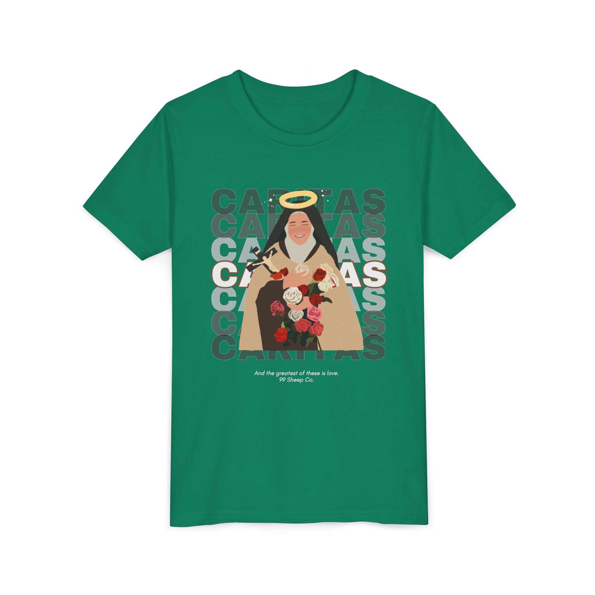 Caritas - St. Therese of Lisieux - 99 Sheep Signature Collection - Premium Unisex Youth Shirt
