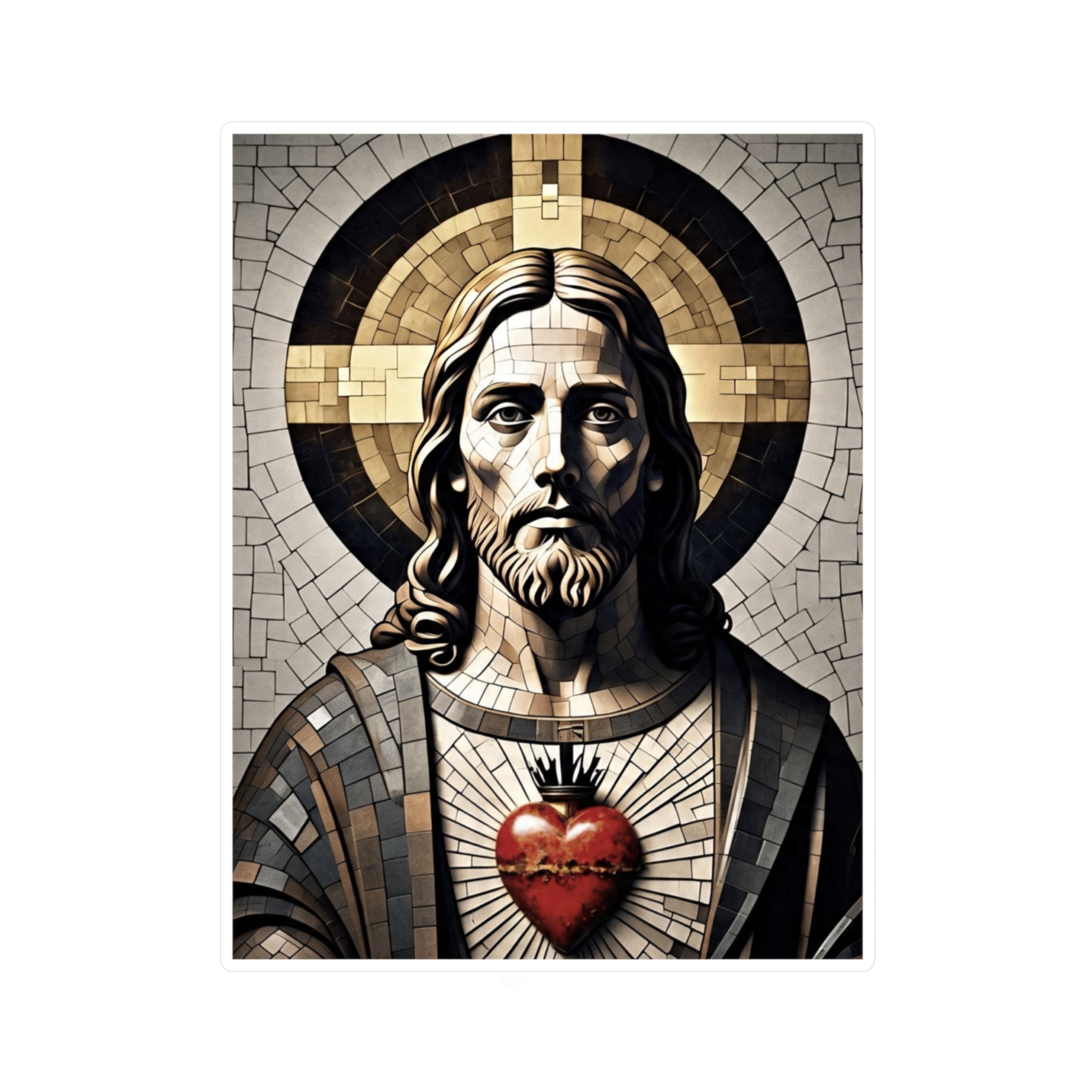 Sacred Heart of Jesus - Kiss-Cut Vinyl Decals, Christian Stickers, Religious Home Decor, Miraculous Love, Sacred Heart Art, Inspirational Gifts