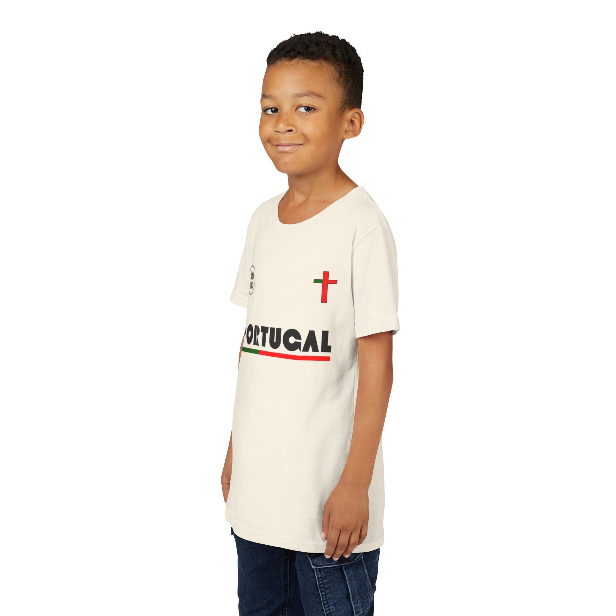 Our Lady of Fátima Catholic T-Shirt · Portugal Soccer Youth Tee · Unisex Marian Devotion Apparel · Made in USA · 100% Profits Donated · 2026