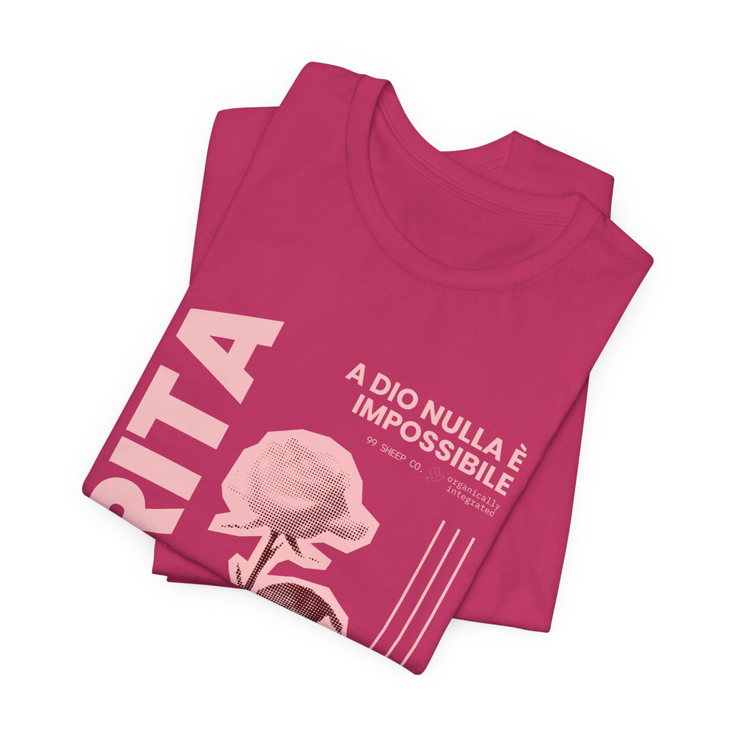 St. Rita of Cascia Women's Tee — "Nothing Is Impossible With God"