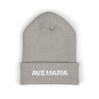 Ave Maria Embroidered Cuffed Beanie Unisex