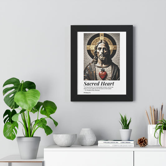 Sacred Heart of Jesus Vertical Mosaic Poster | Religious Wall Art, Home Decor, Christian Gift, Artwork