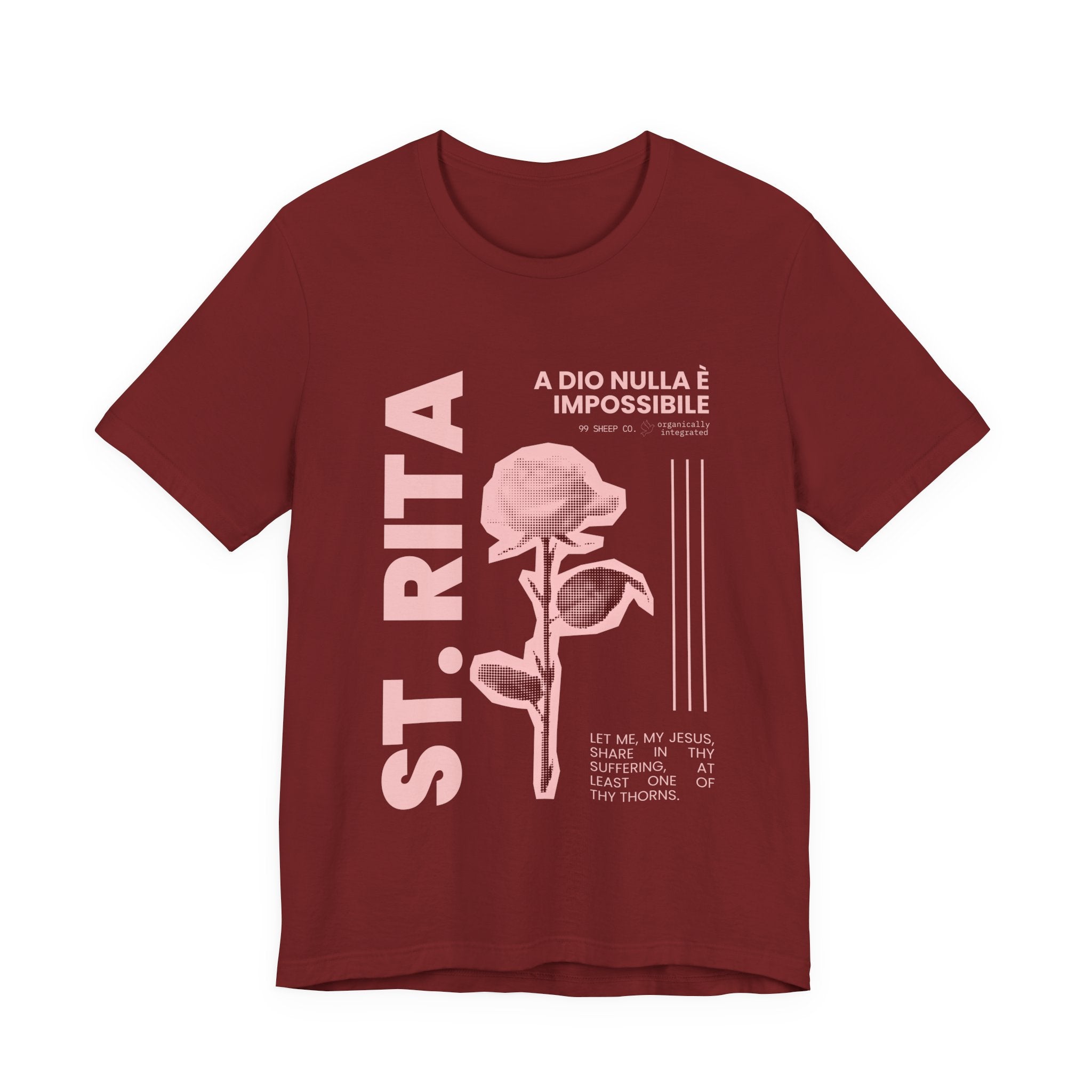 St. Rita of Cascia Women's Tee — "Nothing Is Impossible With God"