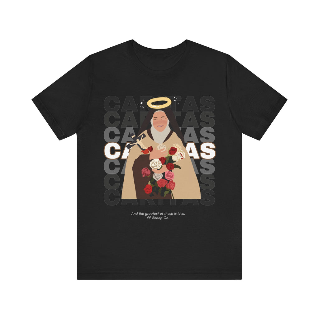 Caritas - St. Therese of Lisieux - 99 Sheep Signature Collection - Premium Unisex Adult Tee Shirt