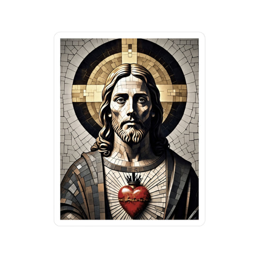 Sacred Heart of Jesus - Kiss-Cut Vinyl Decals, Christian Stickers, Religious Home Decor, Miraculous Love, Sacred Heart Art, Inspirational Gifts